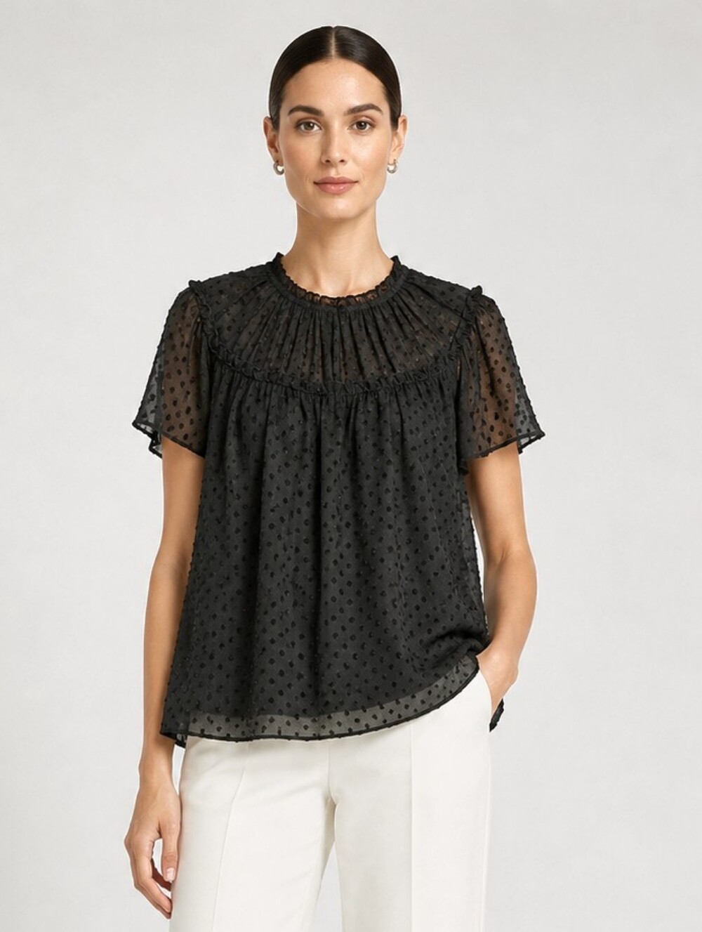 J. Crew Swiss Dot Semi-sheer Blouse